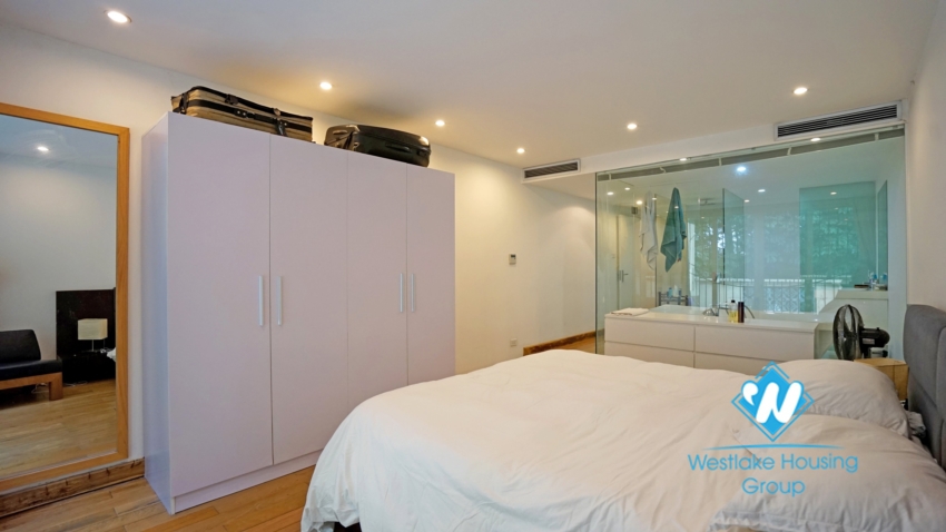 Two bedroom duplex apartment for rent with Hoan Kiem lake view